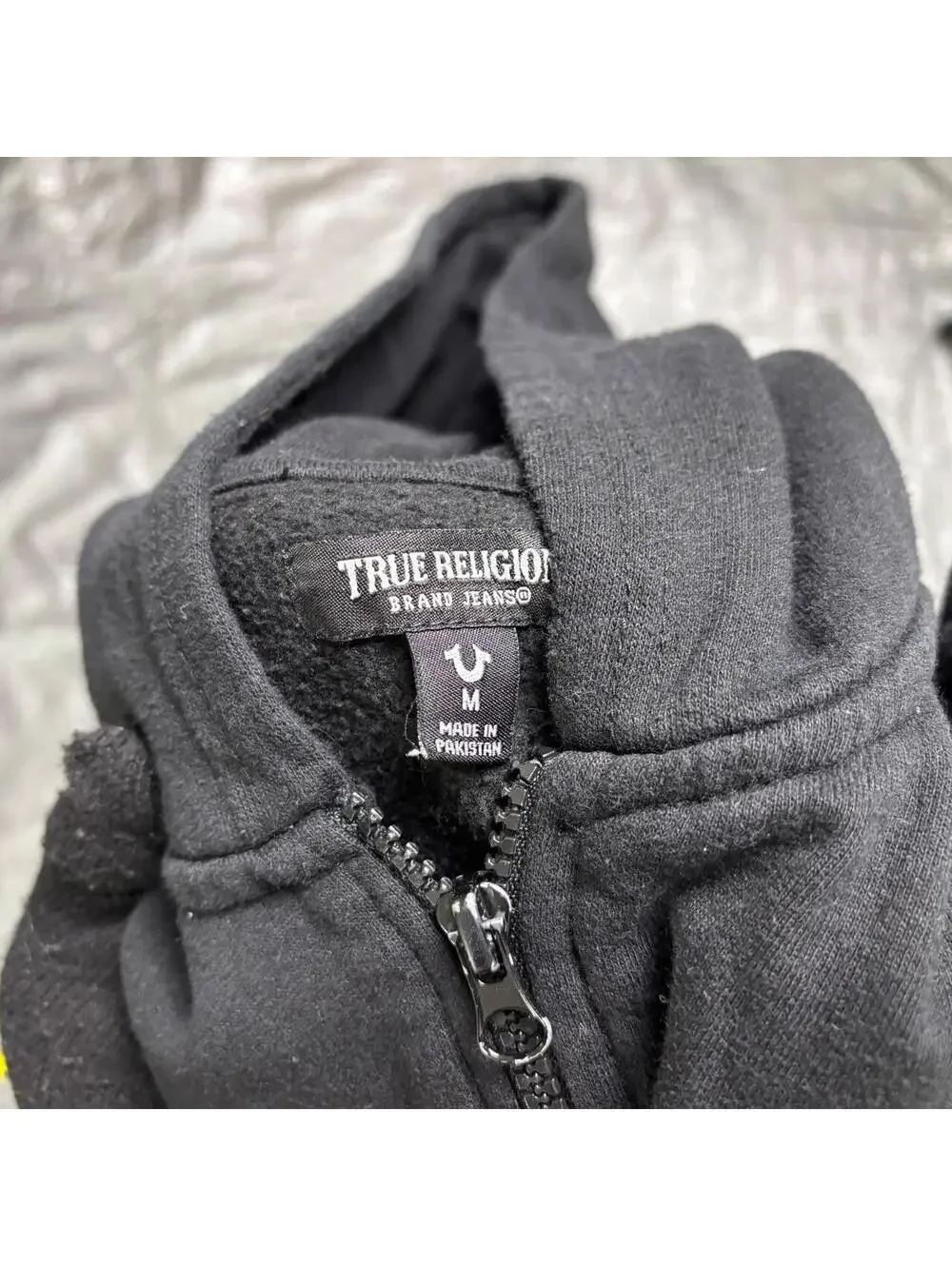 True Religion black zip up hoodie